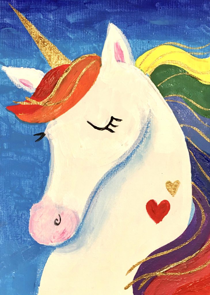 rainbow coloured unicorn